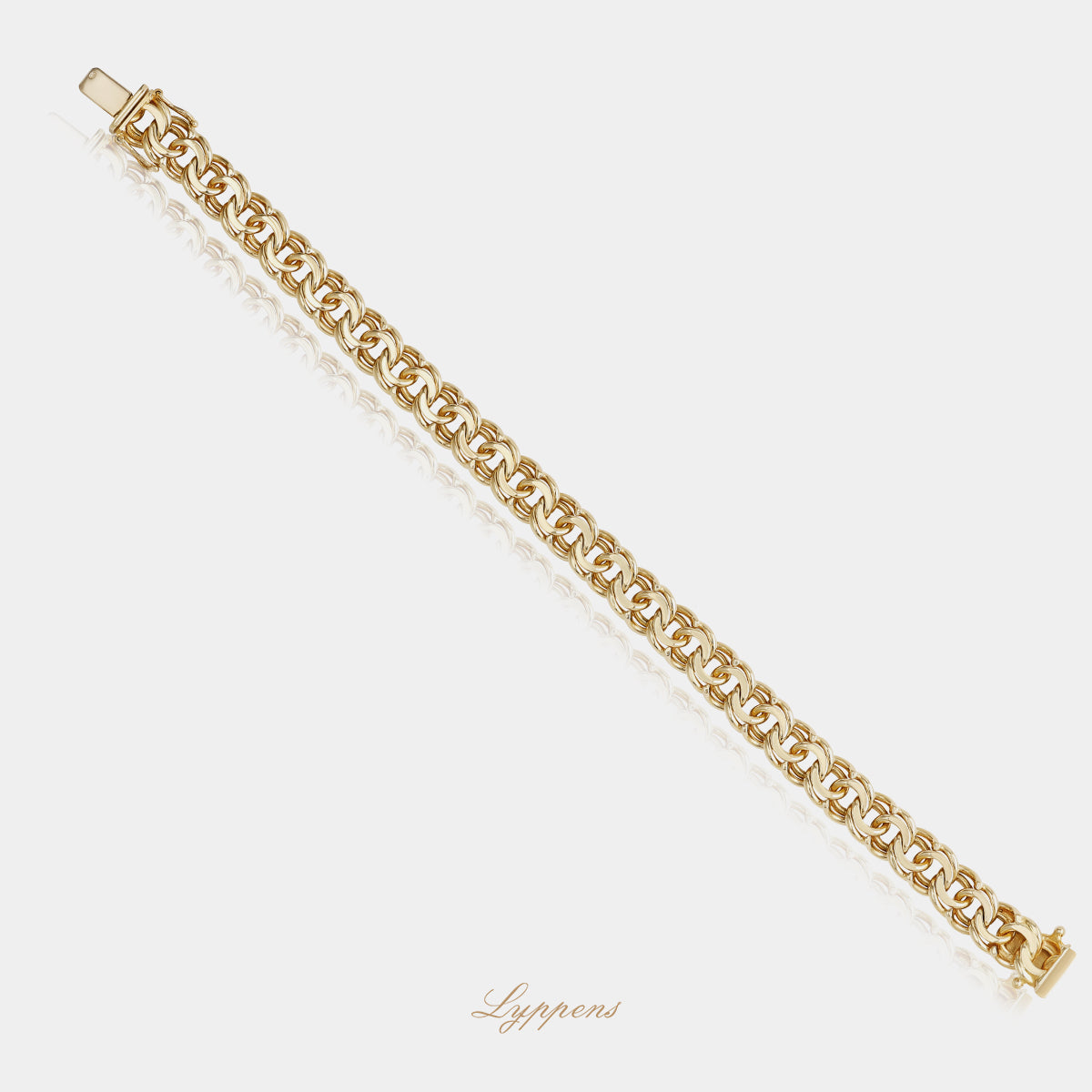 Geelgouden vintage fantasieschakelarmband