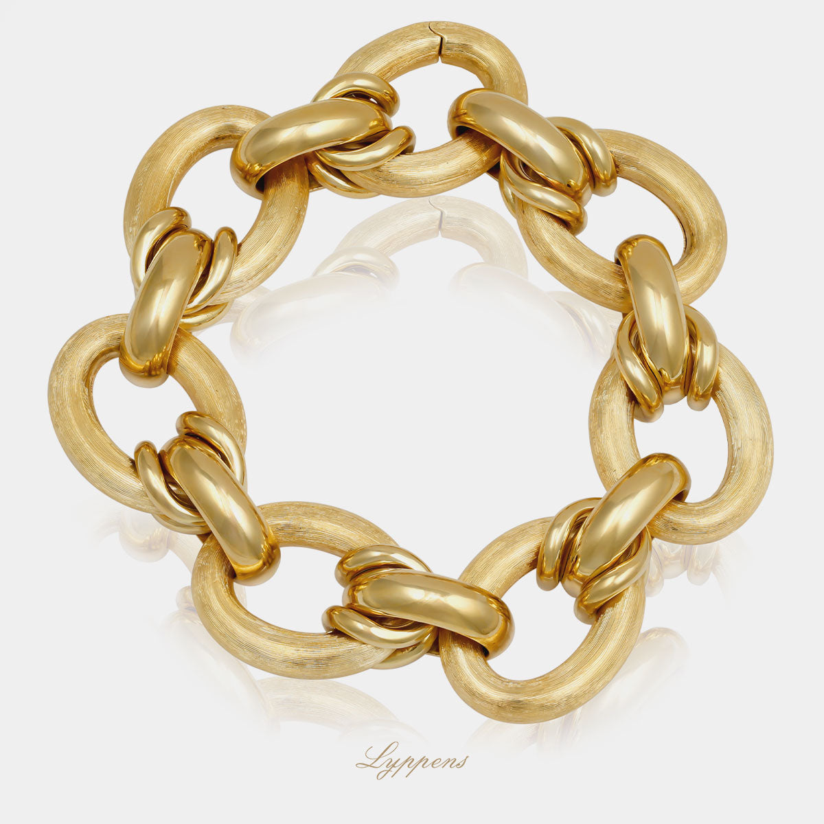 Yellow gold vintage 1970s Nicolis Cola link bracelet
