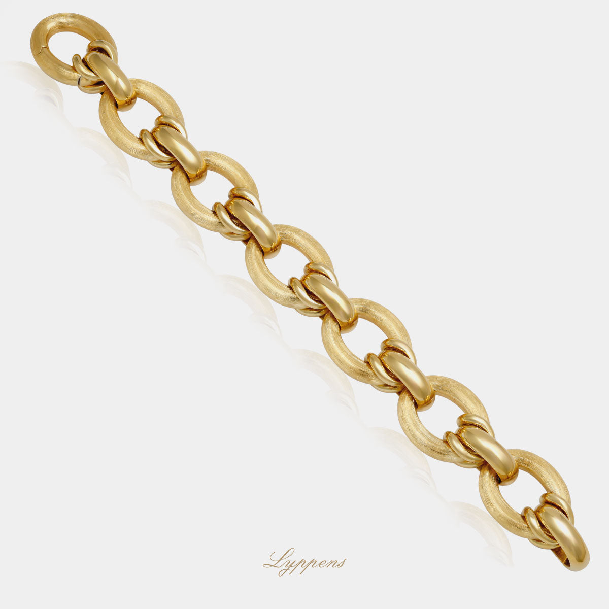 Yellow gold vintage 1970s Nicolis Cola link bracelet