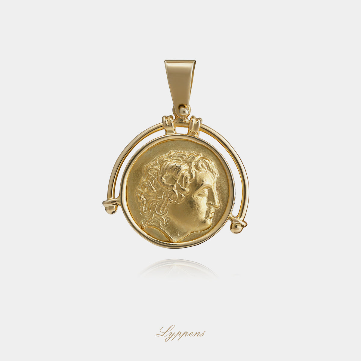 Geelgouden vintage munt hanger