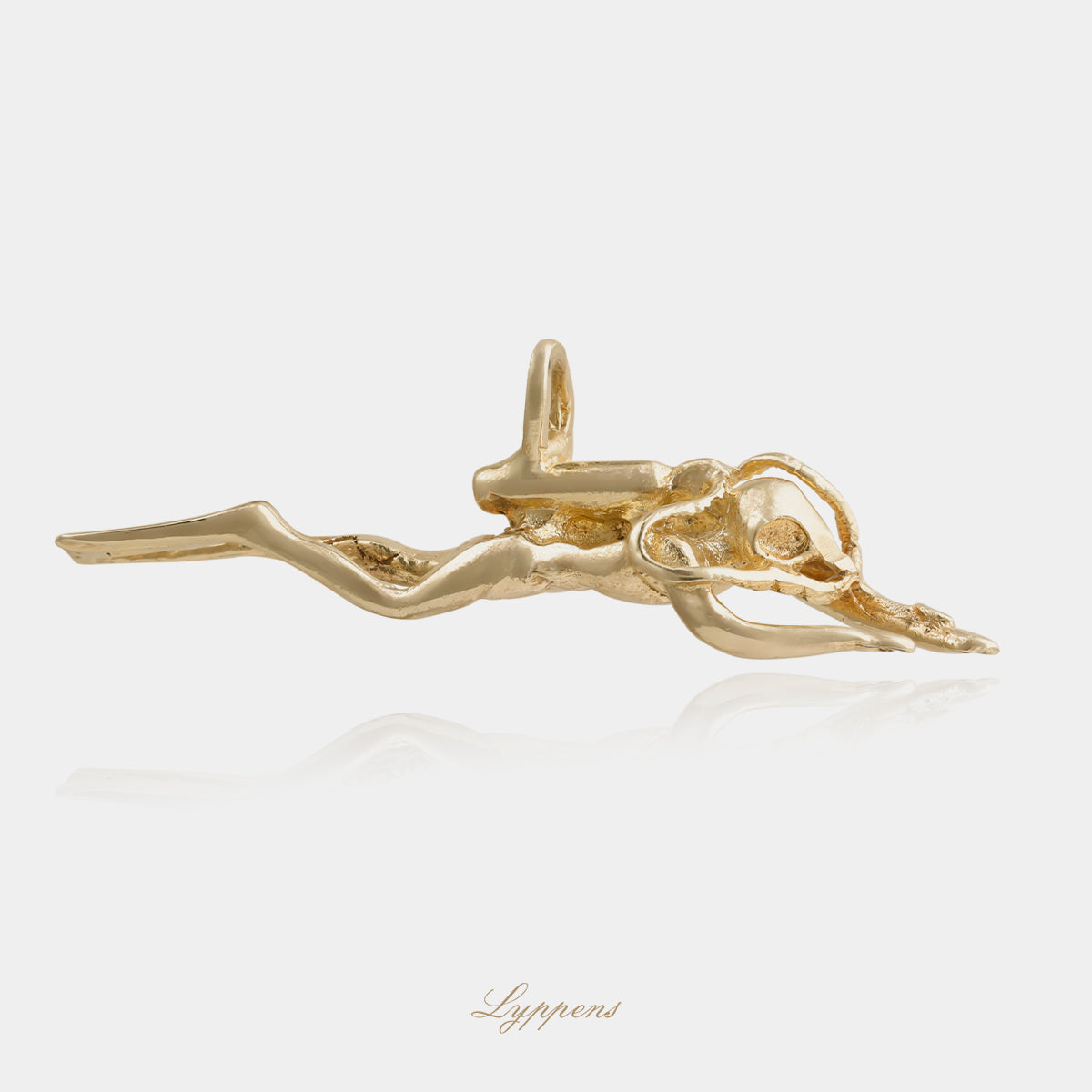 14kt geelgouden bedel duiker hanger gouden duik bedel sieraad voor ketting of armband