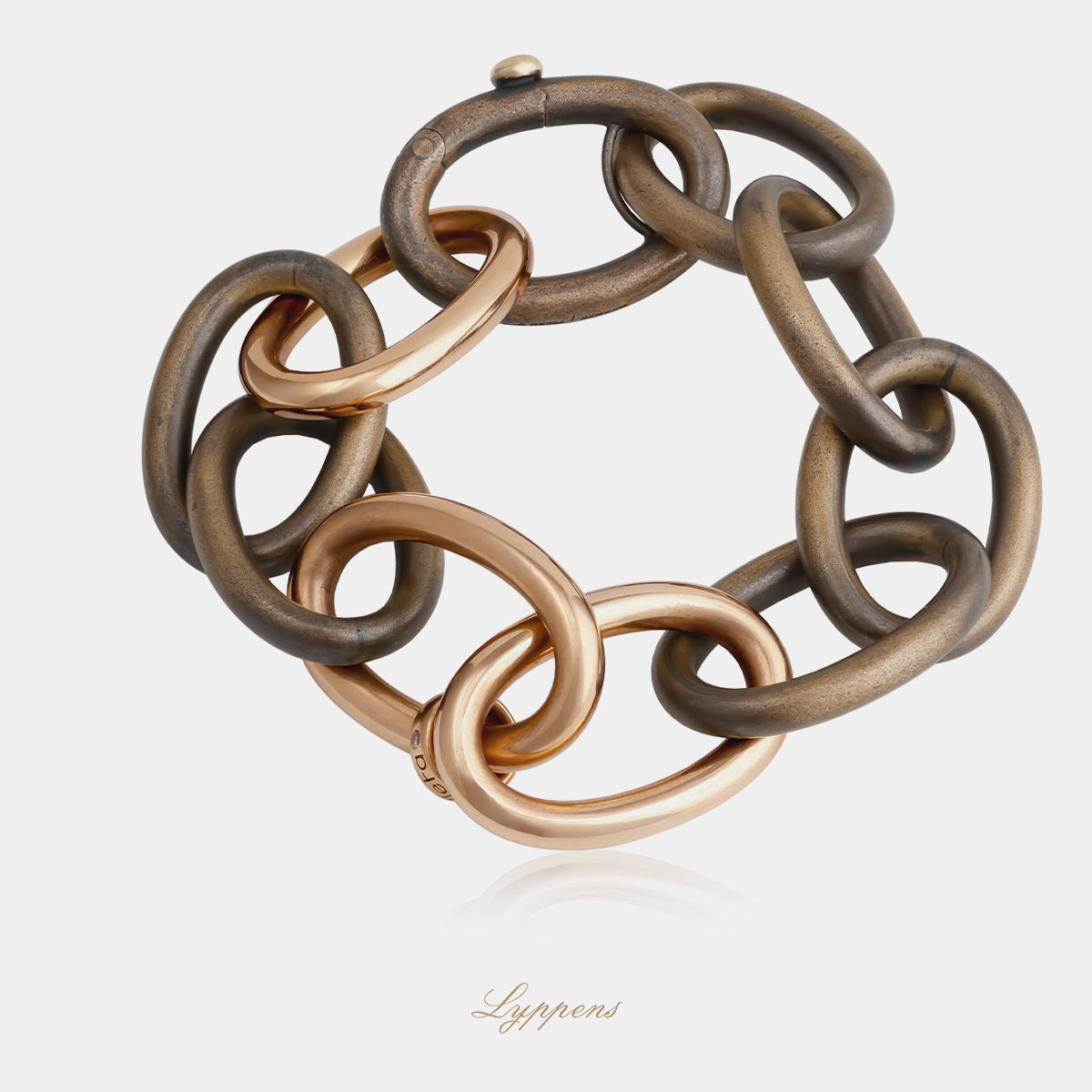 Roségouden en bronzen Isabelle Fa schakelarmband