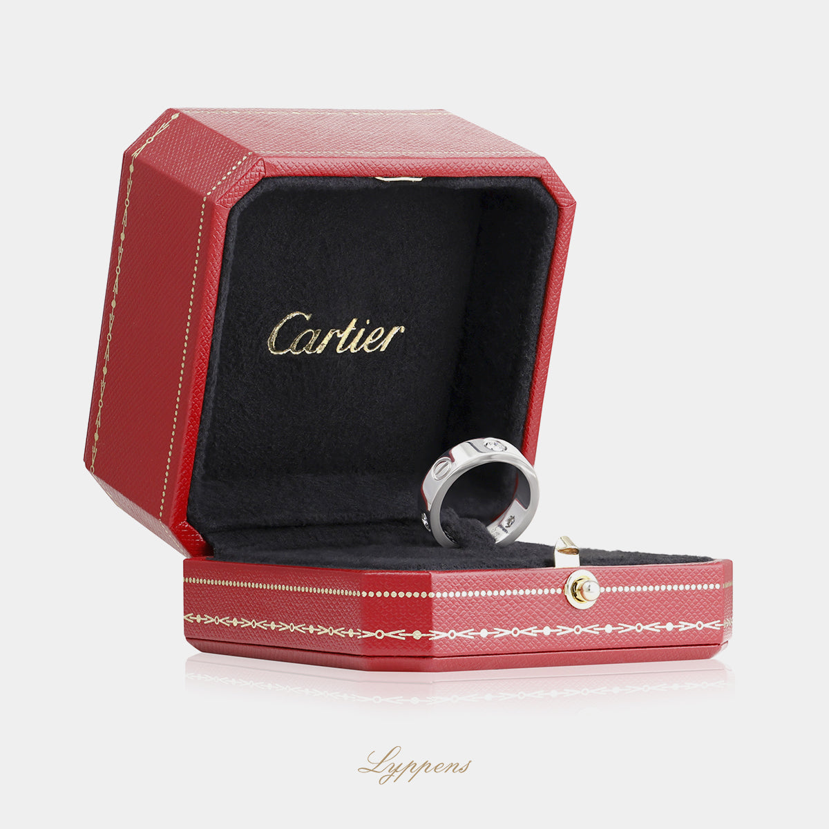 White gold Cartier LOVE-ring with diamonds
