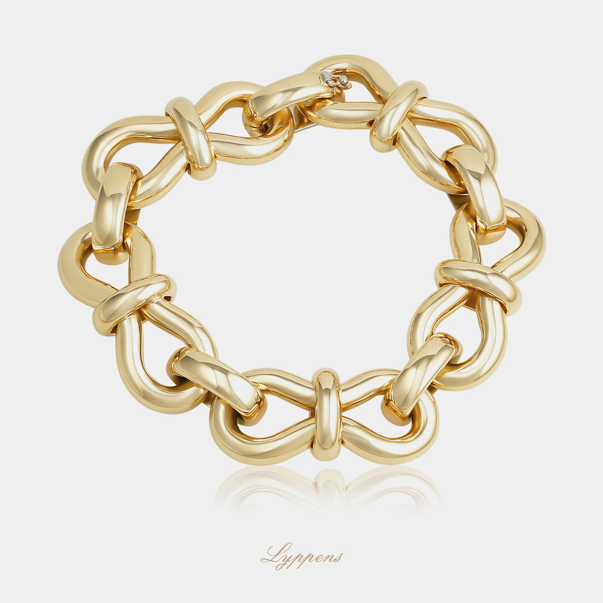 Yellow gold vintage 1980s link bracelet