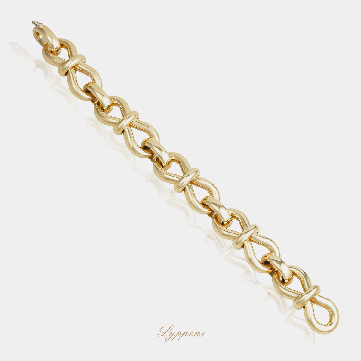 Yellow gold vintage 1980s link bracelet