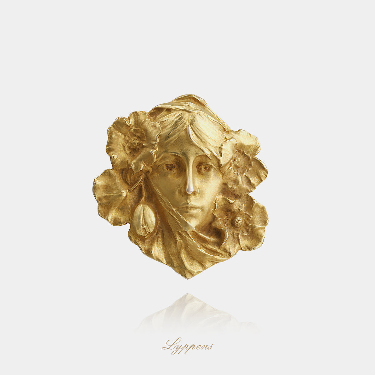 Geelgouden Art Nouveau broche