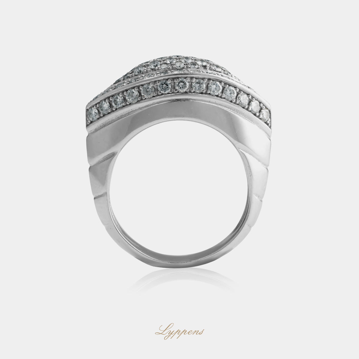 Witgouden vintage ring met diamant