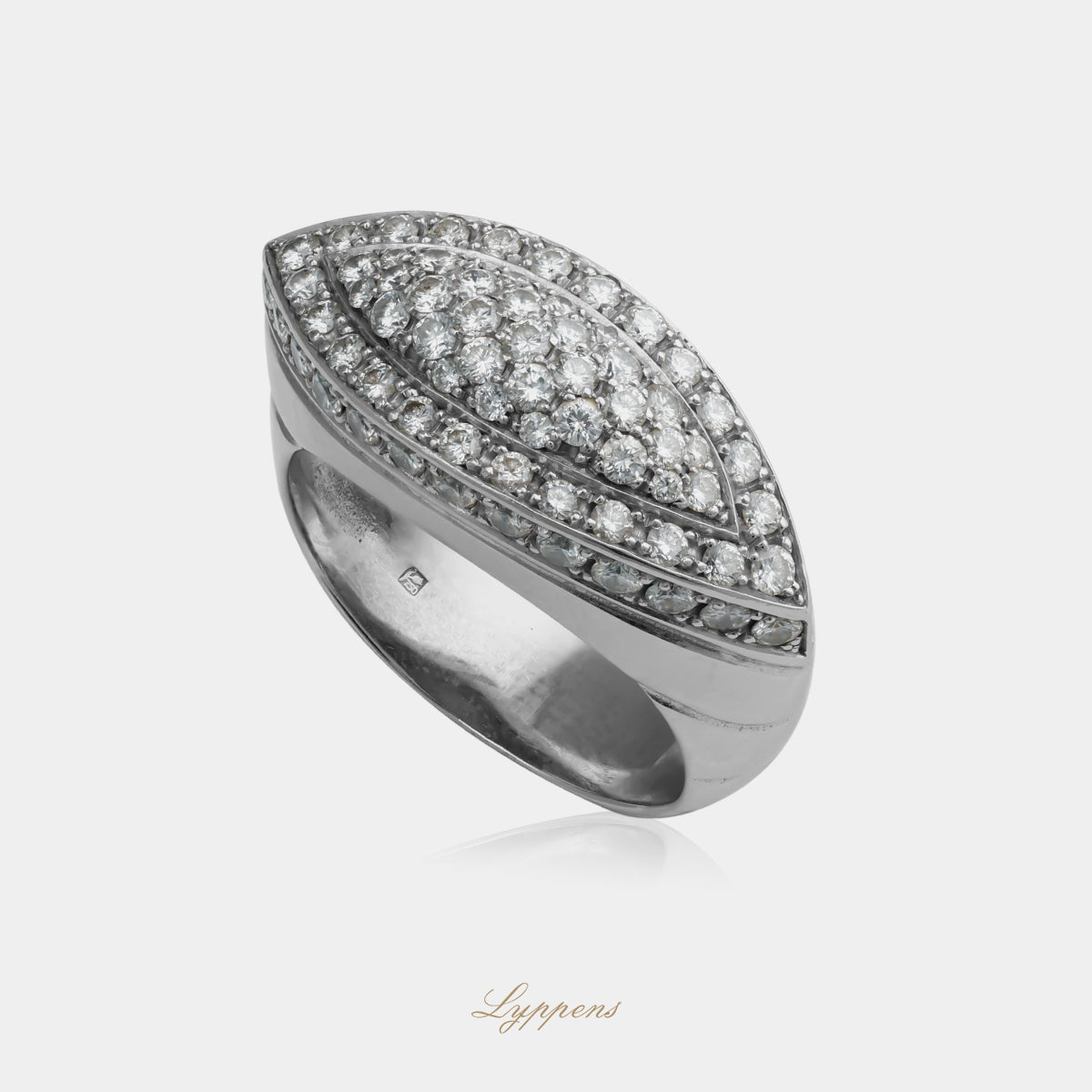 Witgouden vintage ring met diamant