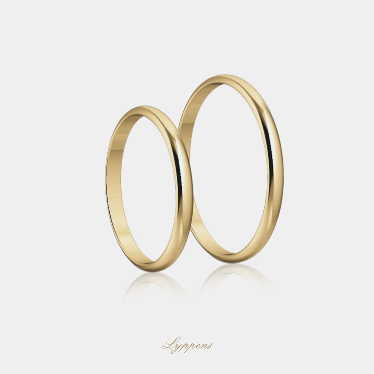 Yellow gold wedding band model B 2mm