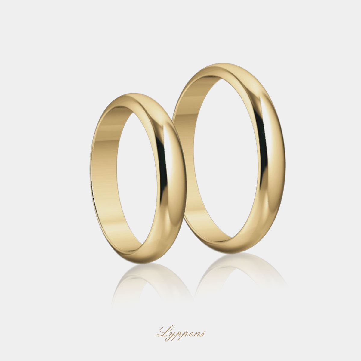 Yellow gold wedding band model B 3.5mm