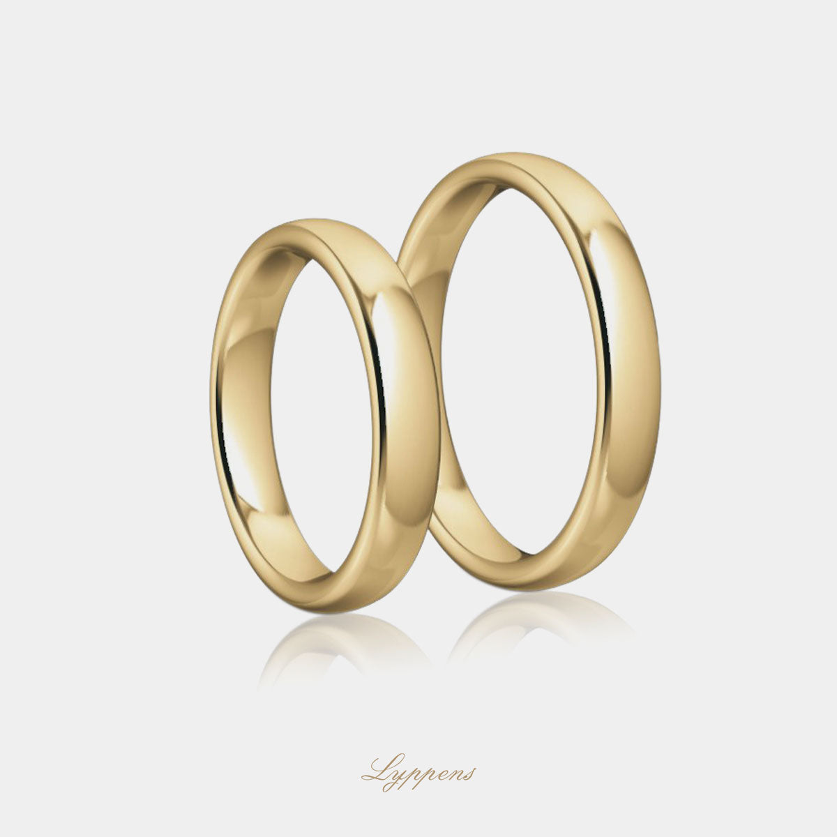 Yellow gold wedding band model D 3.5mm