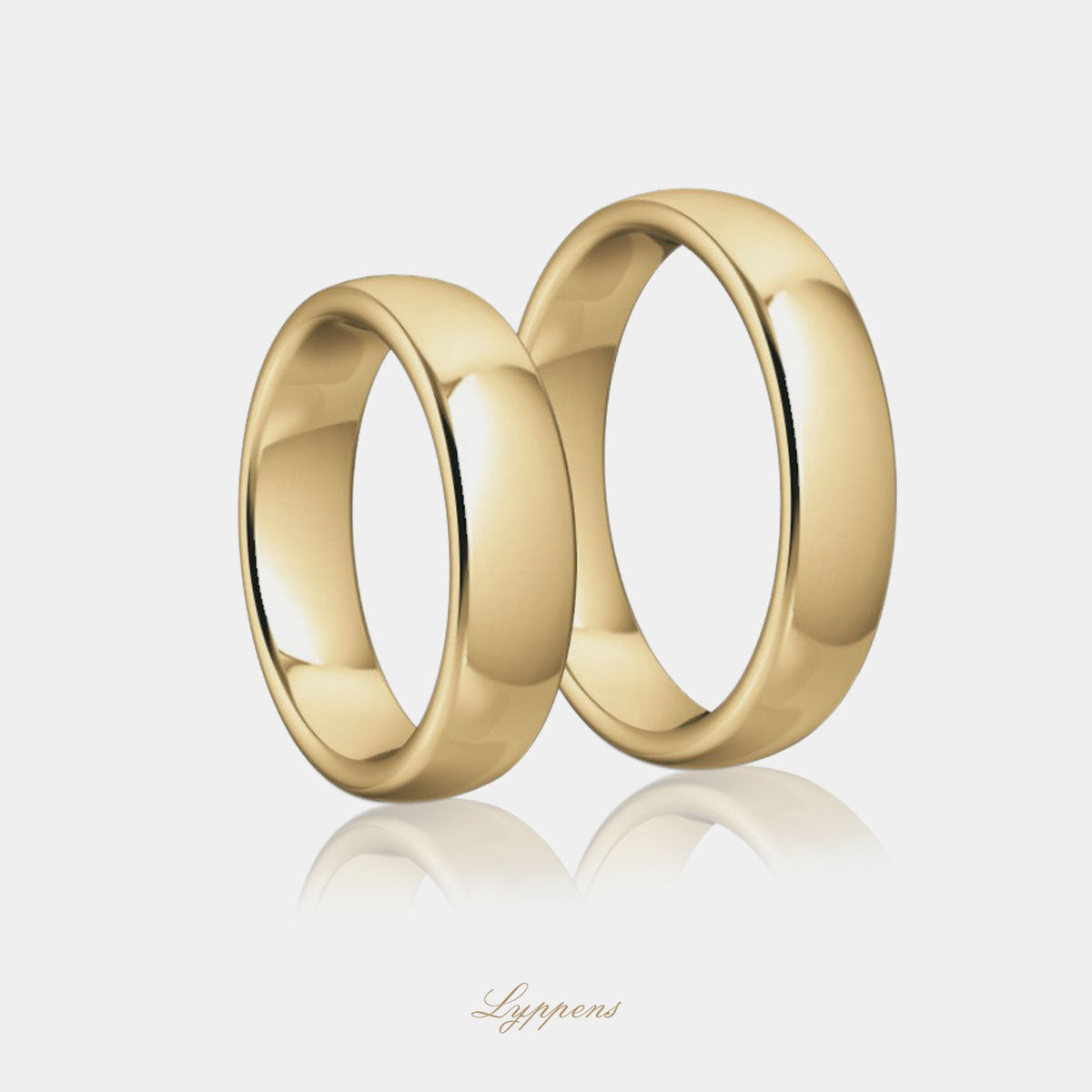 Yellow gold wedding band model D 5mm