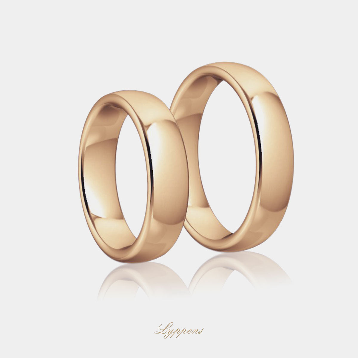 Rose gold wedding band model D 5mm