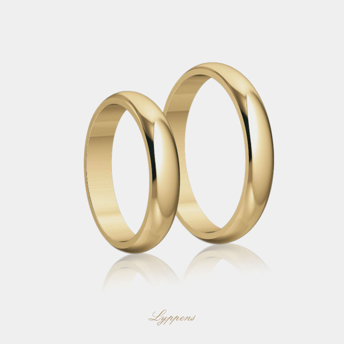 Yellow gold wedding band model E 3.5mm