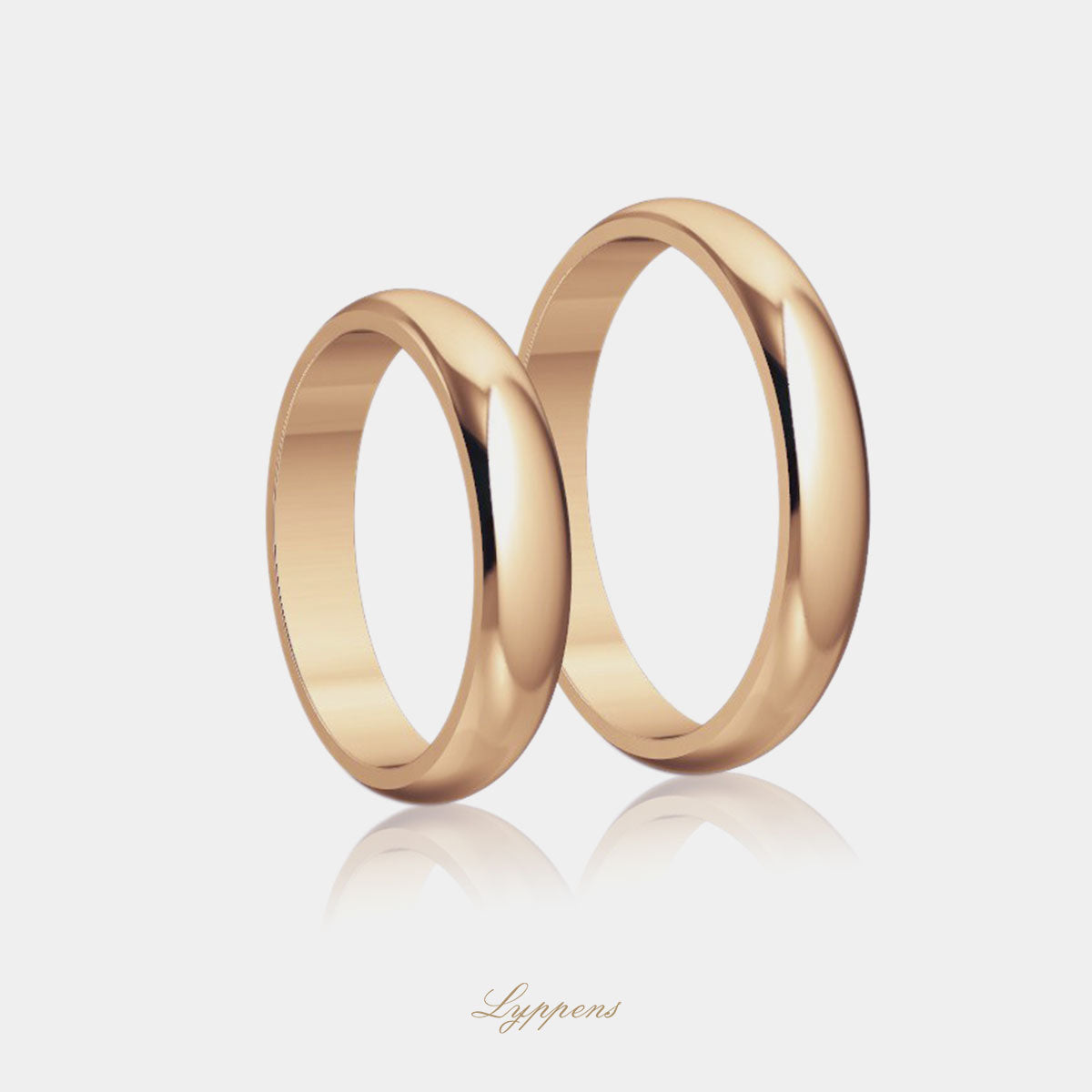 Rose gold wedding band model E 3.5mm