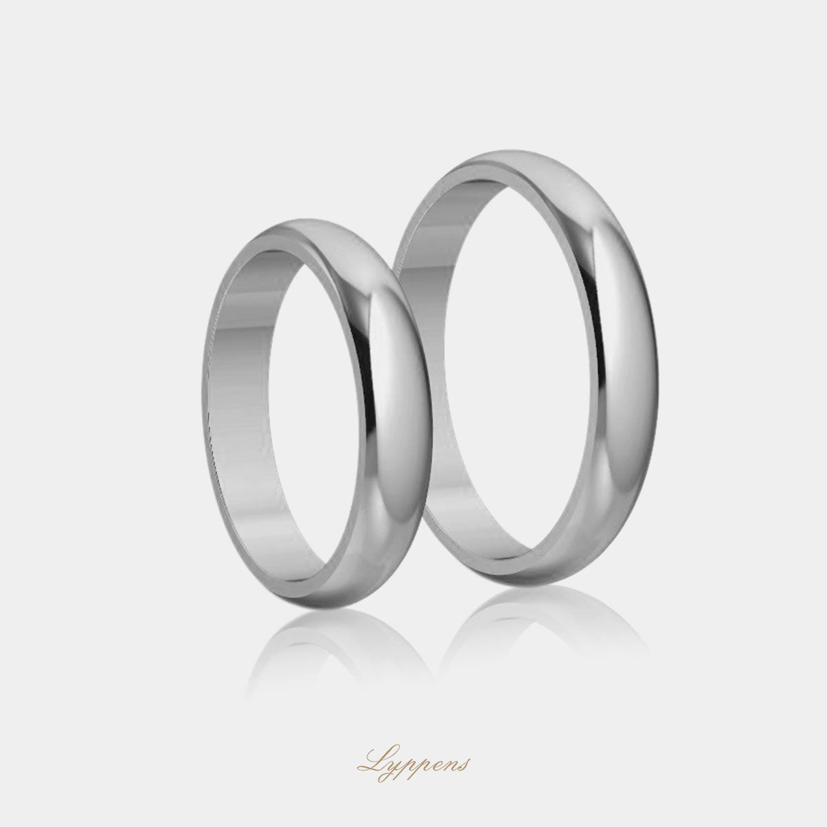 White gold wedding band model E 3.5mm