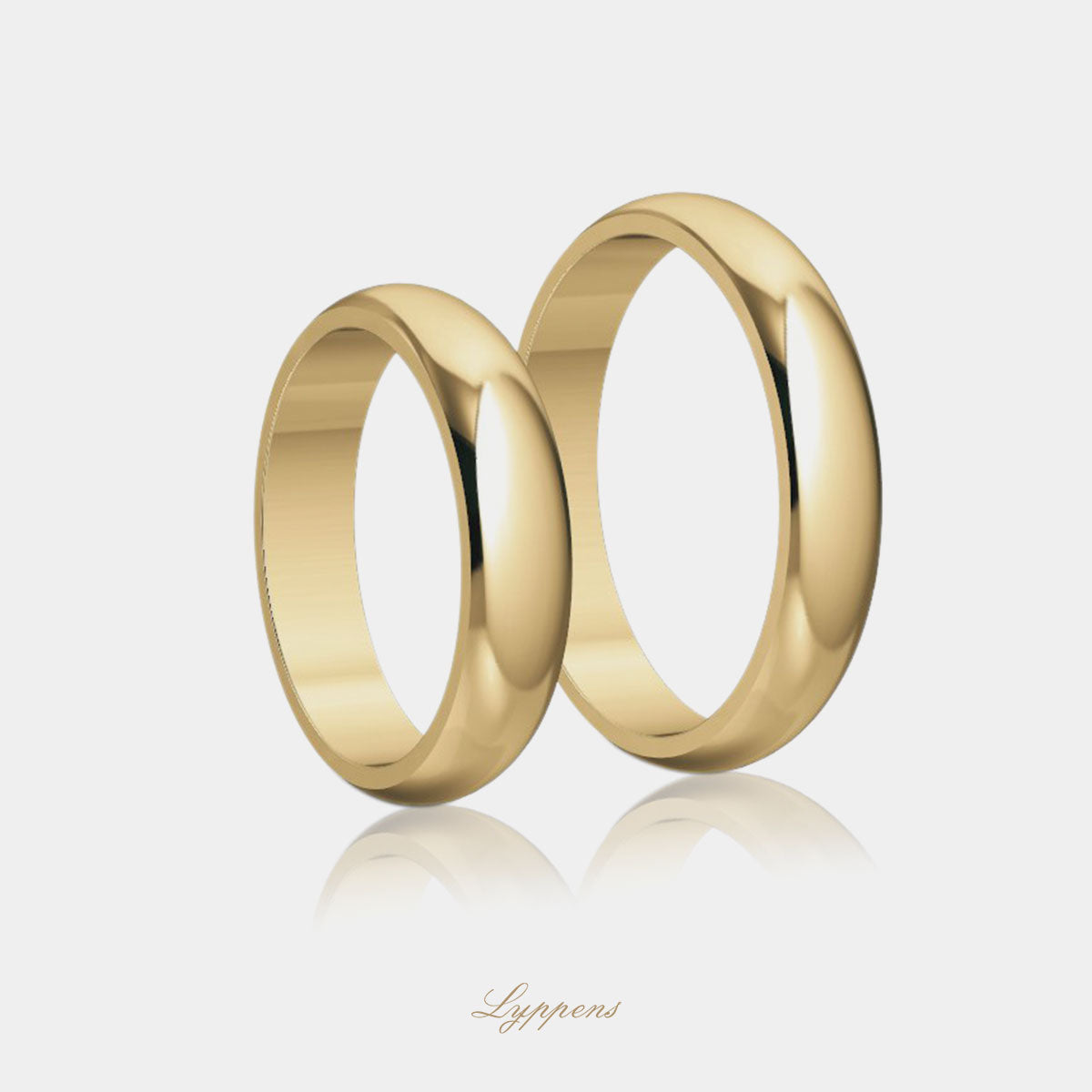 Yellow gold wedding band model E 4mm