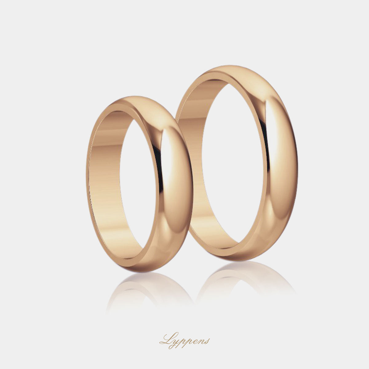 Rose gold wedding band model E 4mm