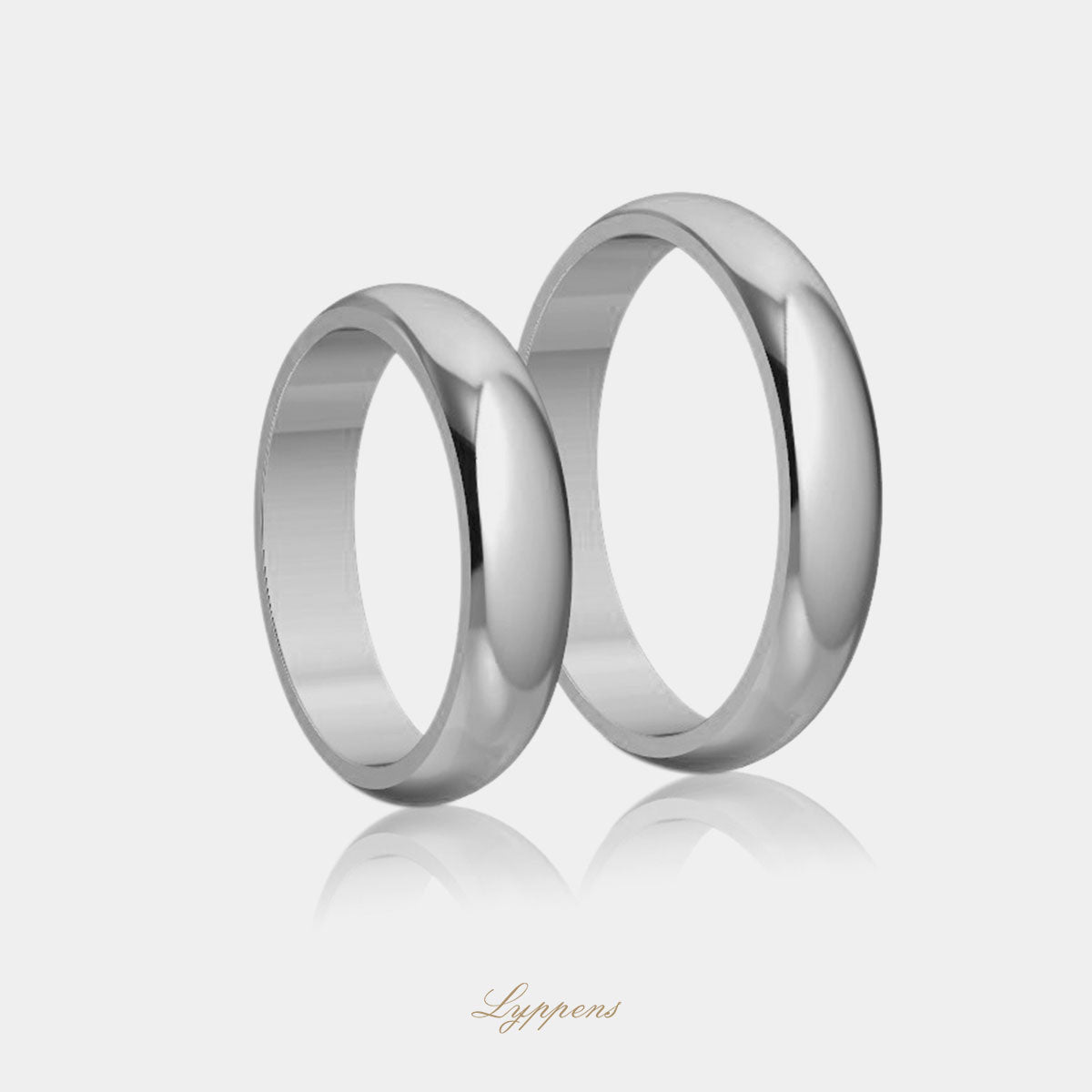 White gold wedding band model E 4mm