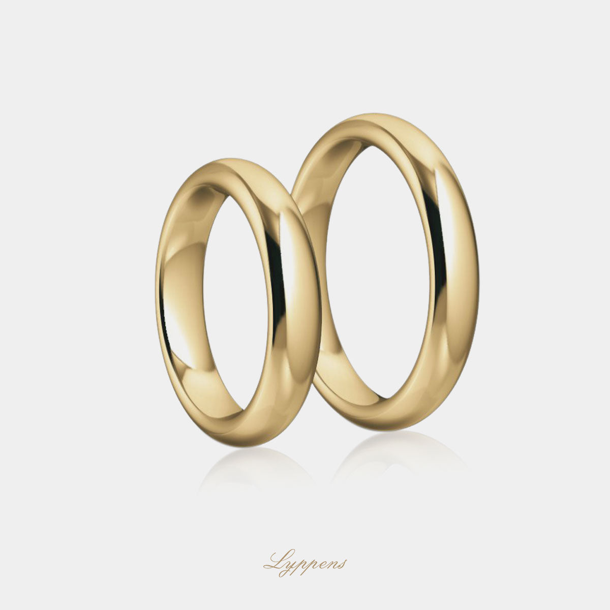 Yellow gold wedding band model P 4mm