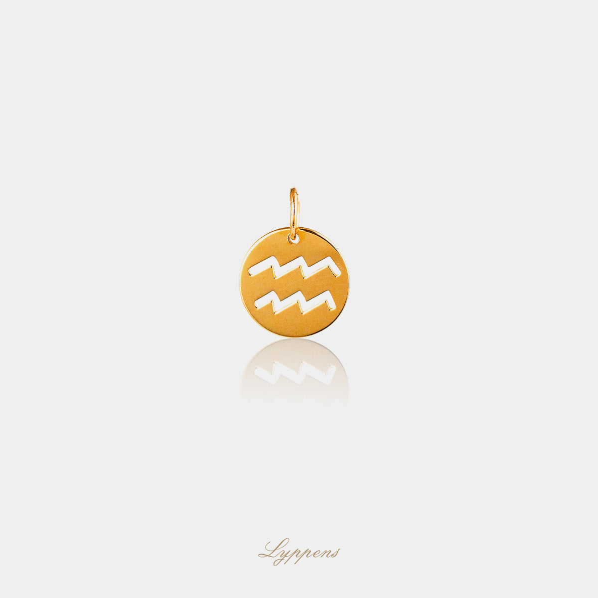 Yellow gold pendant "Aquarius" constellation