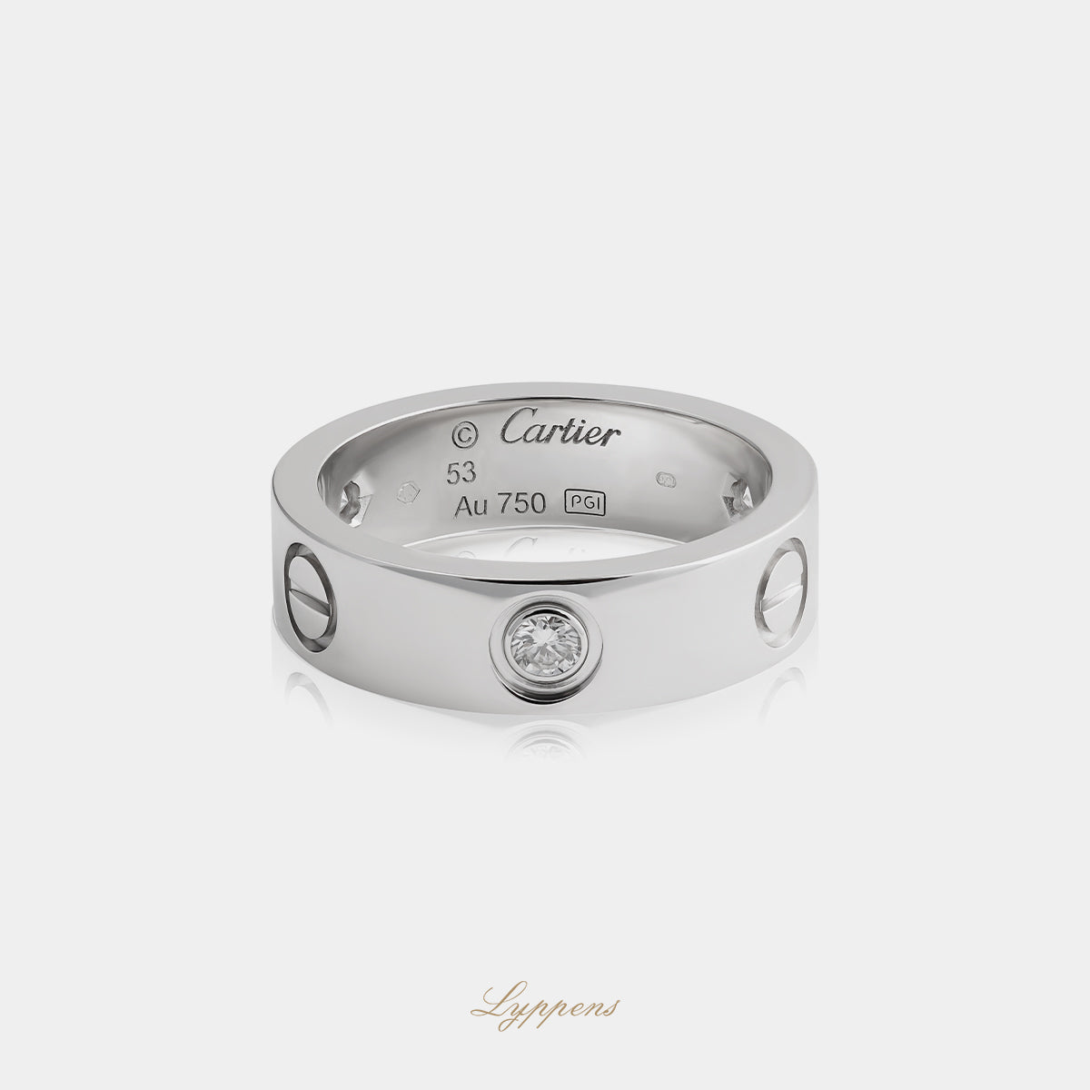 White gold Cartier LOVE-ring with diamonds
