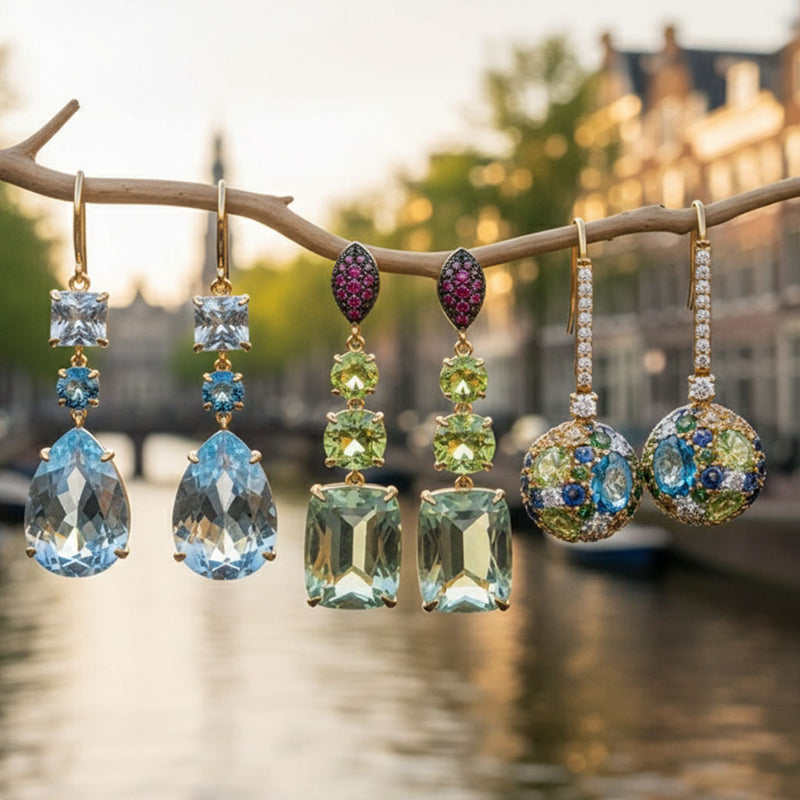 Oorbellen met edelstenen