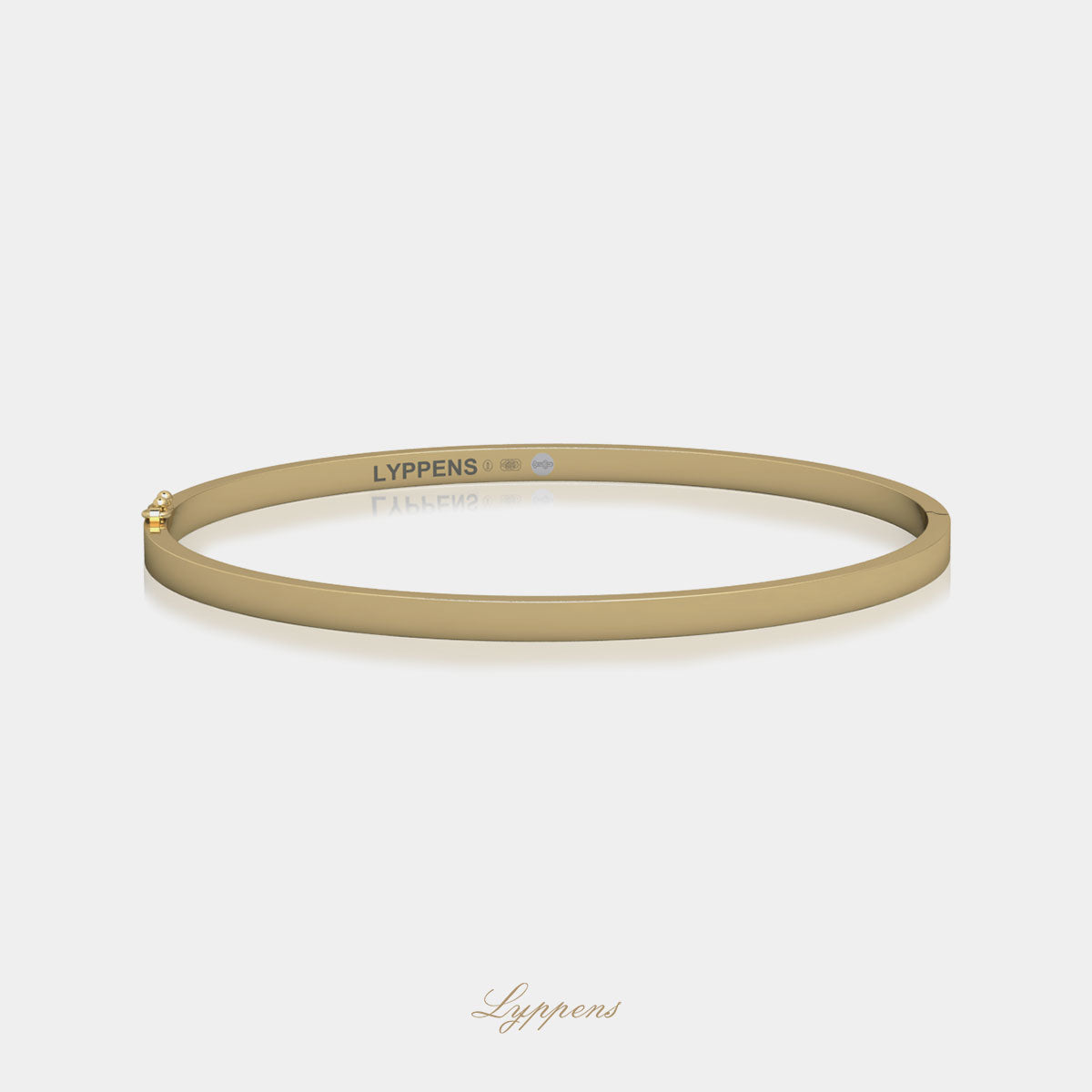 Yellow gold bracelet rectangular 3mm