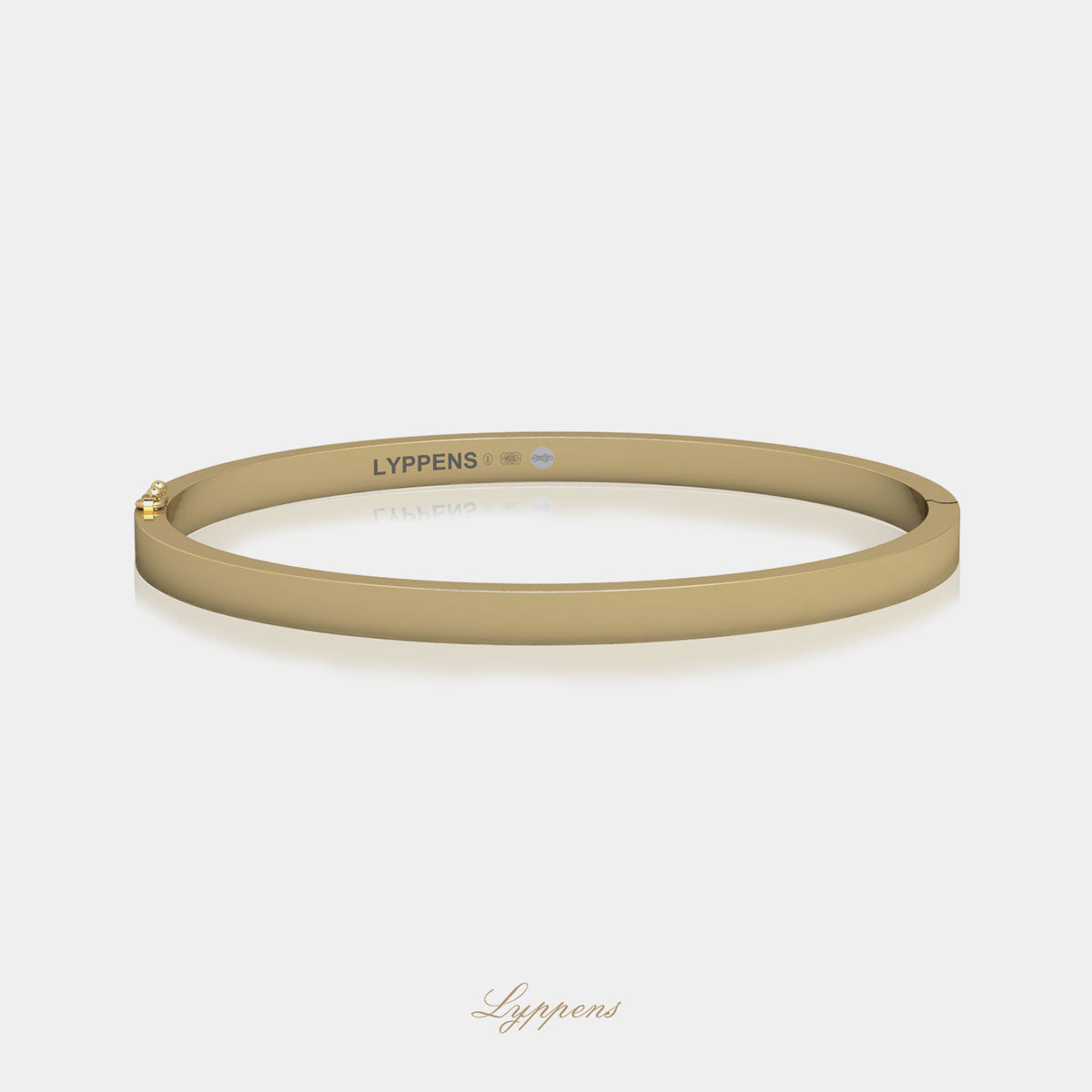 Yellow gold bracelet rectangular 4mm