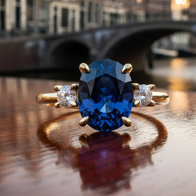 engagement ring with gemstones