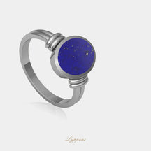 Witgoud met lapis lazuli