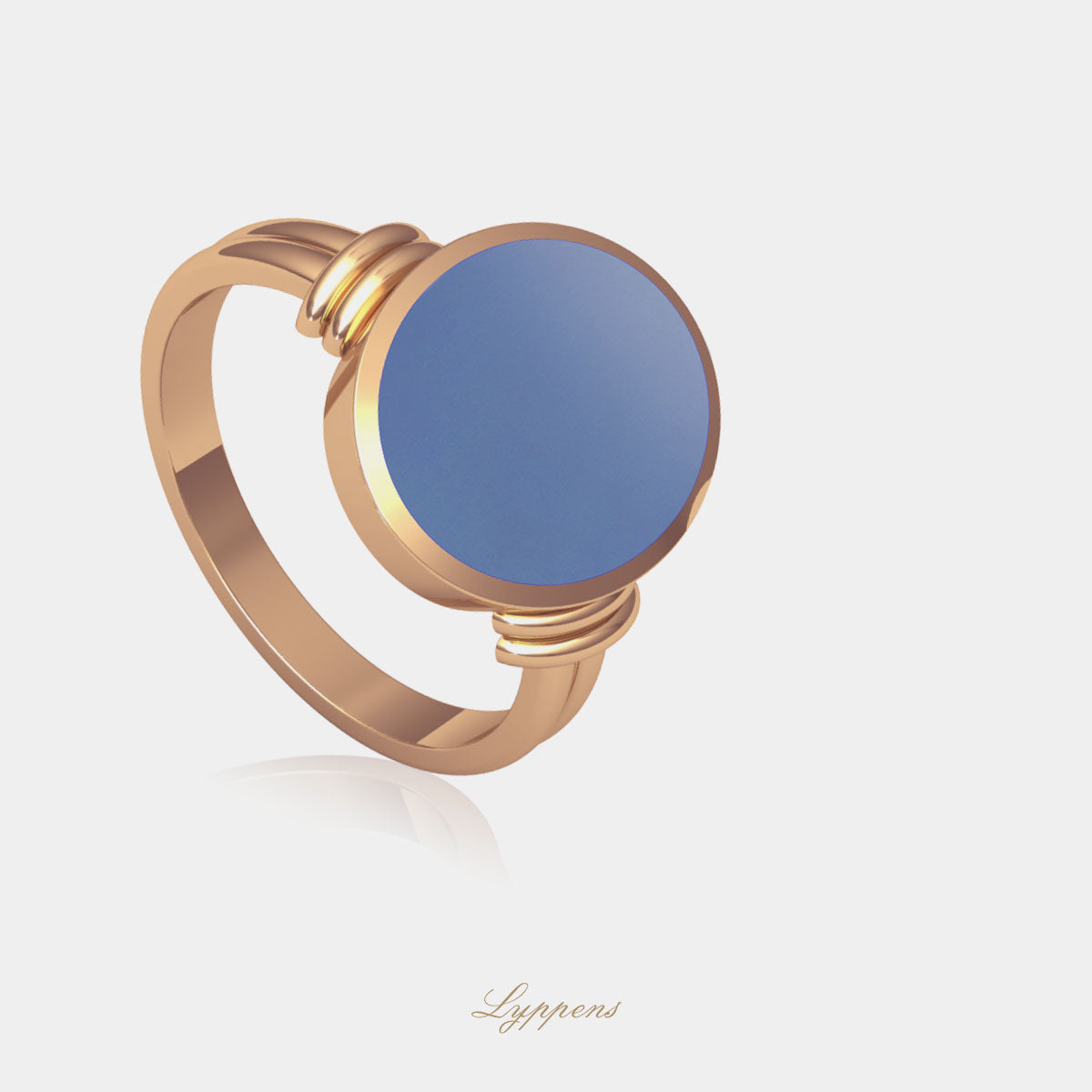 Rose gold signet ring with layer stone