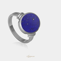 Witgoud met lapis lazuli