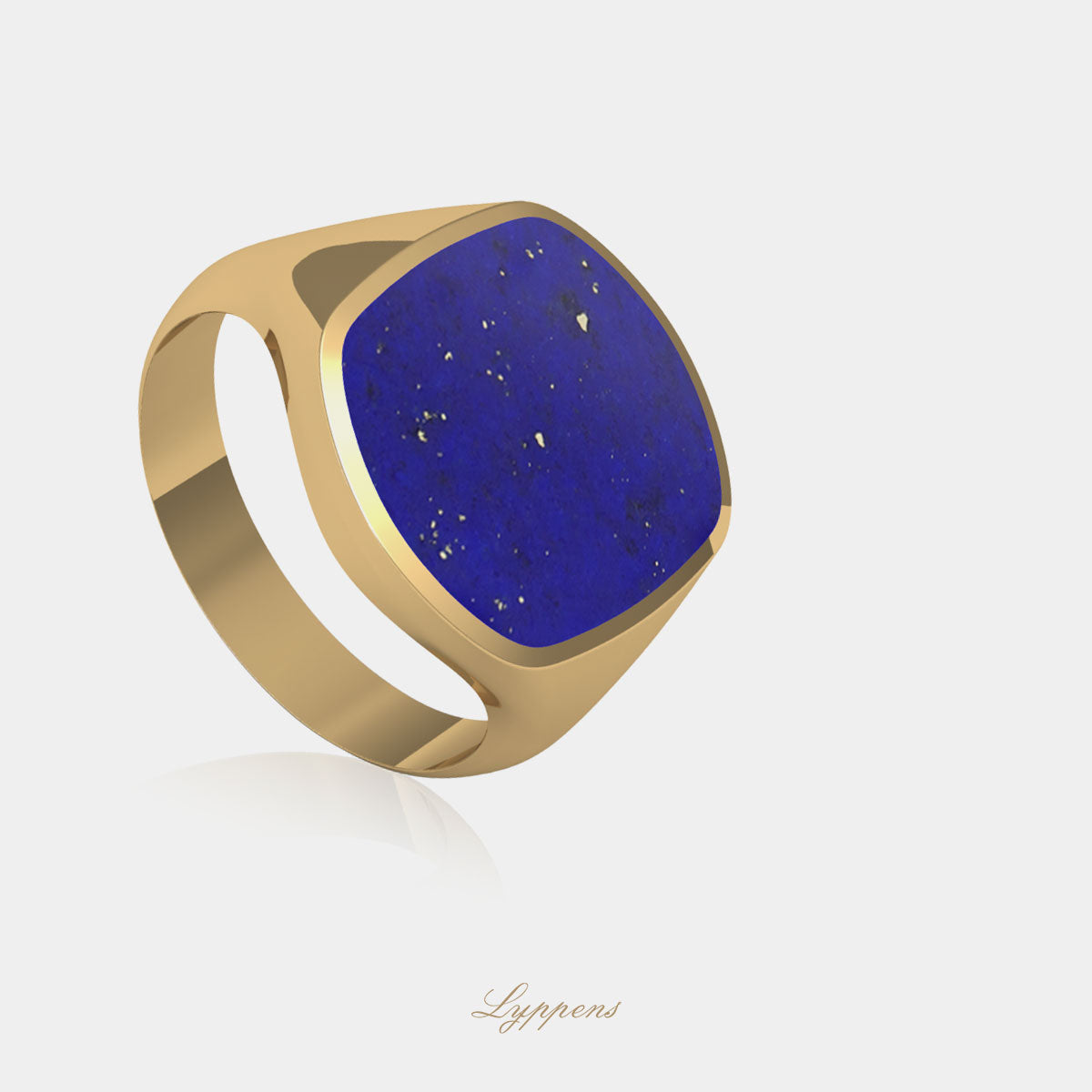 Yellow gold signet ring with Lapis lazuli