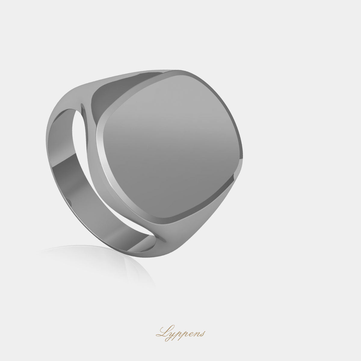 White gold signet ring