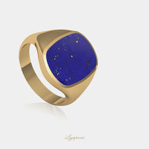 Geelgoud met lapis lazuli