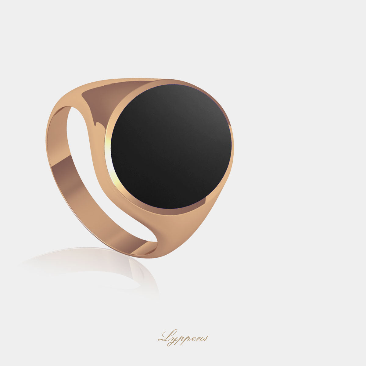 Rose gold signet ring with onyx