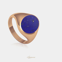 Roségoud met lapis lazuli