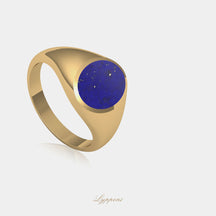 Geelgoud met lapis lazuli