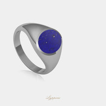 Witgoud met lapis lazuli