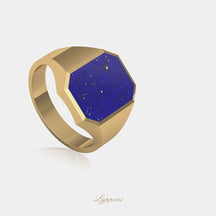 Geelgoud met lapis lazuli