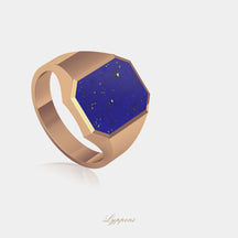 Roségoud met lapis lazuli