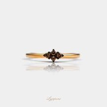 Geelgoud met bruine diamant