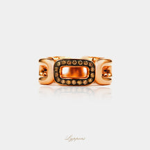 Geelgoud met bruine diamant