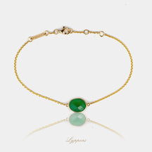 Geelgoud met groene agaat