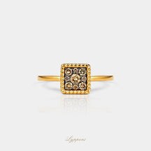 Geelgoud met bruine diamant