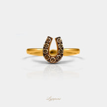 Geelgoud met bruine diamant