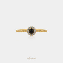 Geelgoud met Onyx en diamant