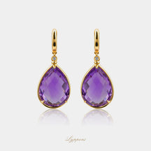 Geelgoud met amethist en diamant