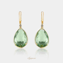 Geelgoud met prasioliet en diamant